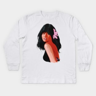 Linda Ronstadt - An illustration by Paul Cemmick Kids Long Sleeve T-Shirt